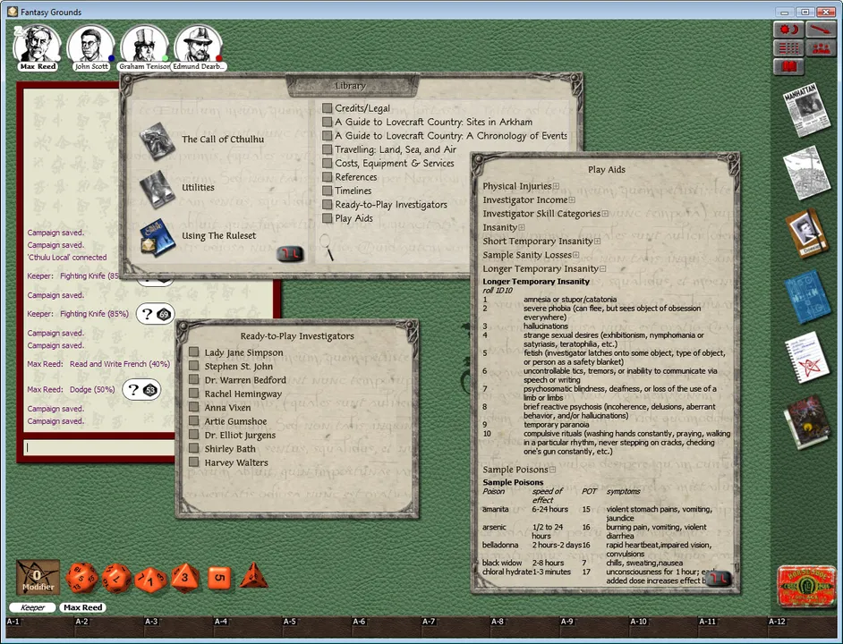 Fantasy Grounds - Call of Cthulhu Ruleset Screenshot 5
