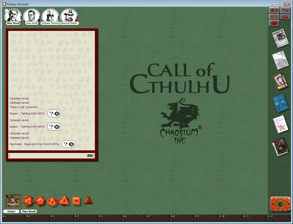 Fantasy Grounds - Call of Cthulhu Ruleset Screenshot 1