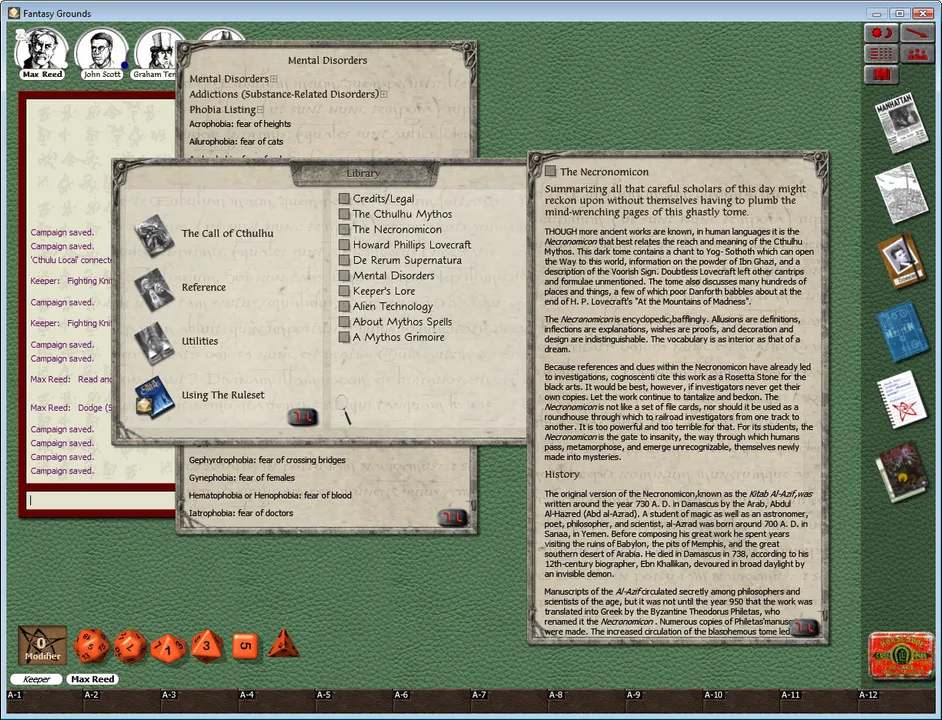 Fantasy Grounds - Call of Cthulhu Ruleset Screenshot 7