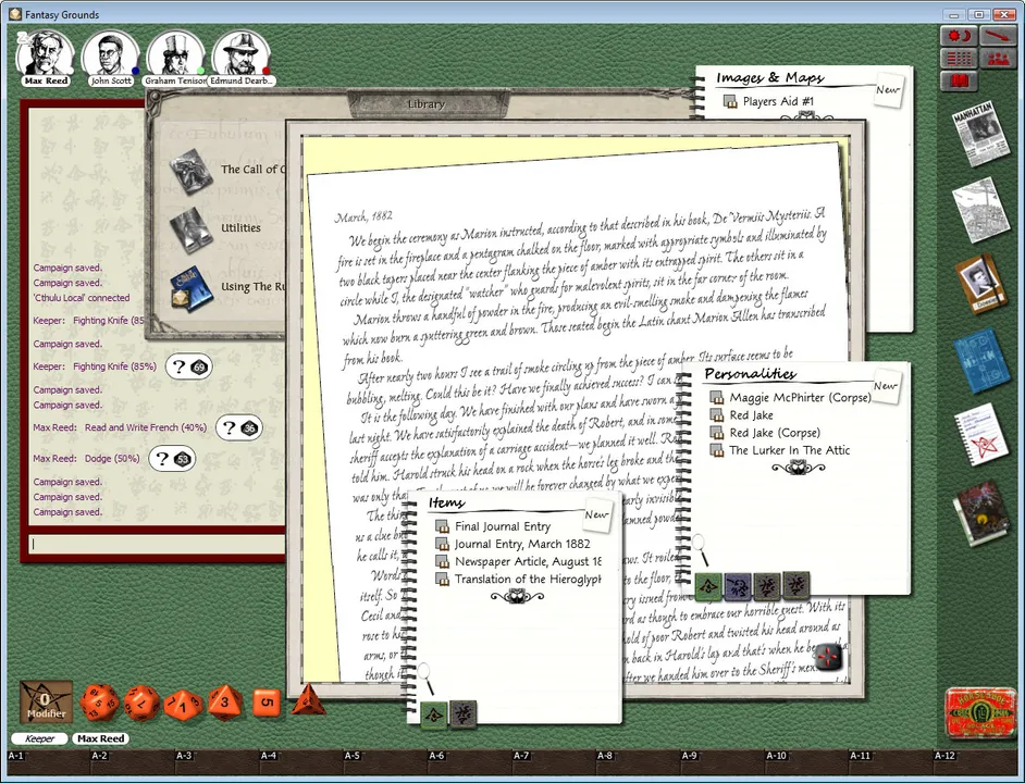 Fantasy Grounds - Call of Cthulhu Ruleset Screenshot 8