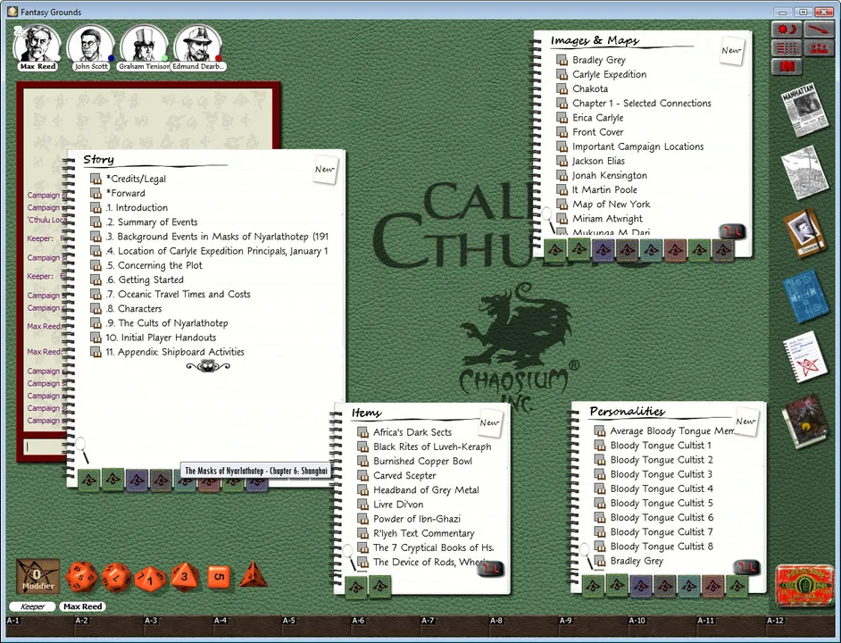 Fantasy Grounds - Call of Cthulhu: Masks of Nyarlathotep Screenshot 2