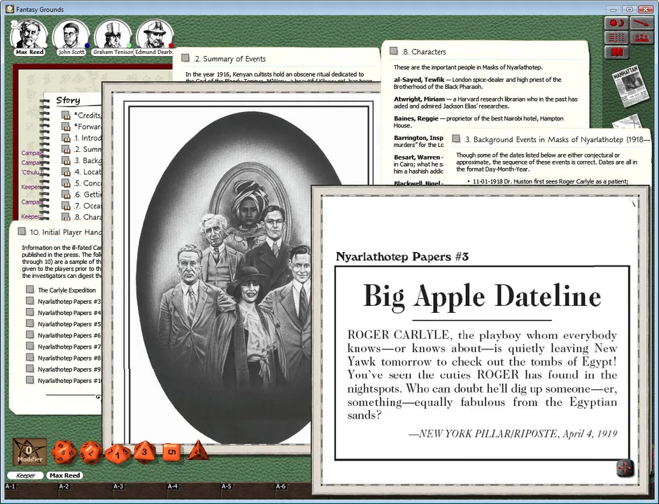 Fantasy Grounds - Call of Cthulhu: Masks of Nyarlathotep Screenshot 0