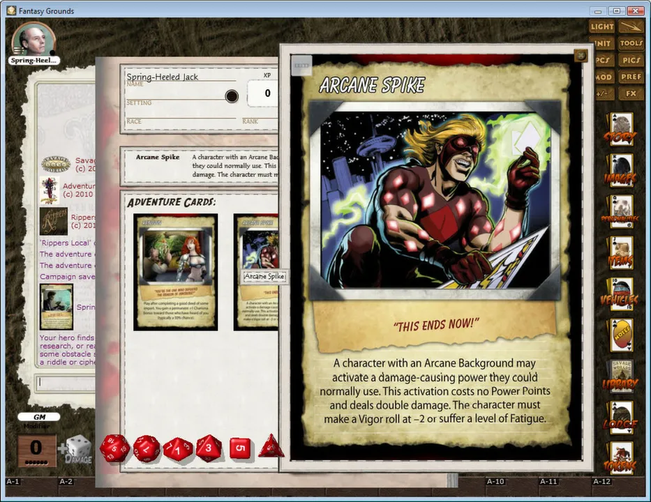 Fantasy Grounds - Savage Worlds Adventure Deck Screenshot 2