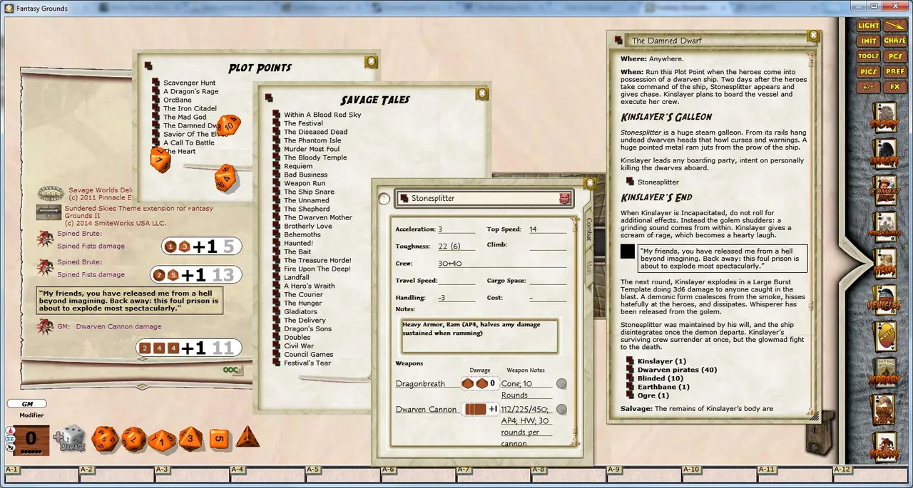 Fantasy Grounds - Savage Worlds Setting: Sundered Skies Screenshot 1