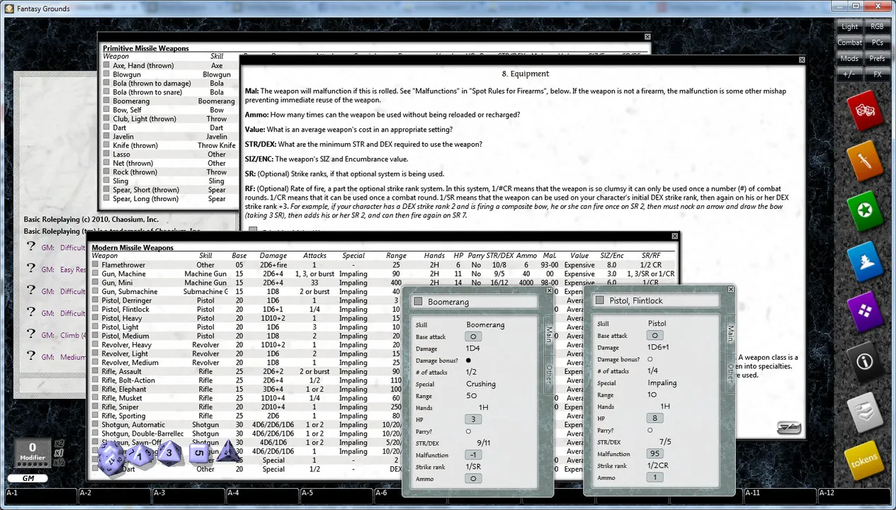 Fantasy Grounds - Basic Roleplaying (BRP) Ruleset Screenshot 8