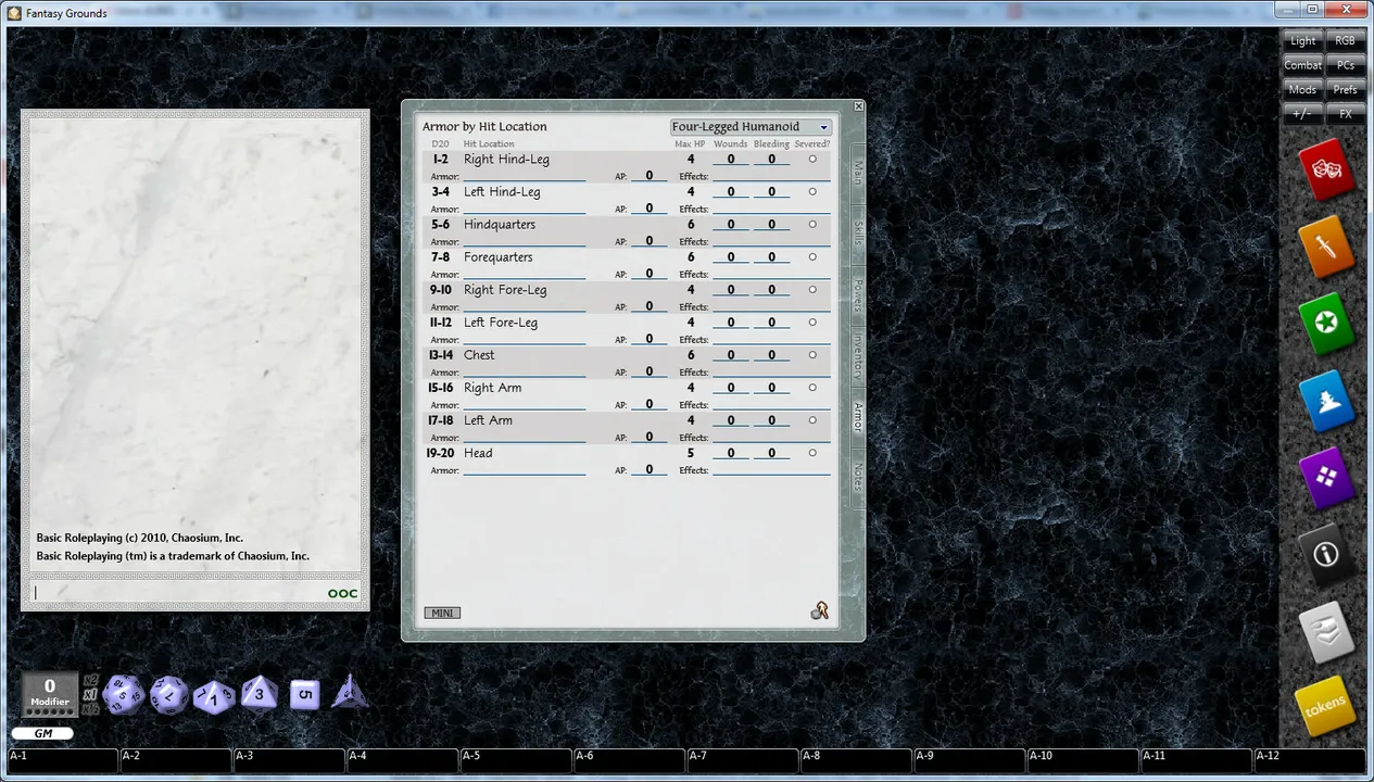 Fantasy Grounds - Basic Roleplaying (BRP) Ruleset Screenshot 4