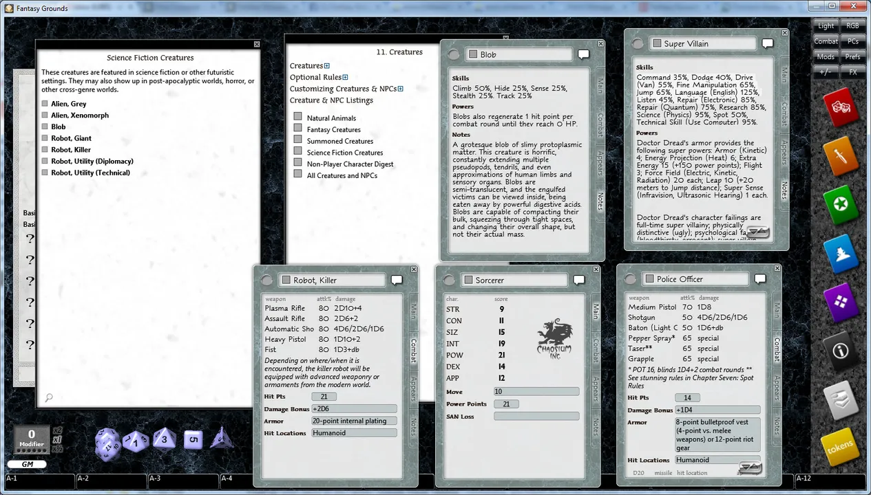 Fantasy Grounds - Basic Roleplaying (BRP) Ruleset Screenshot 7