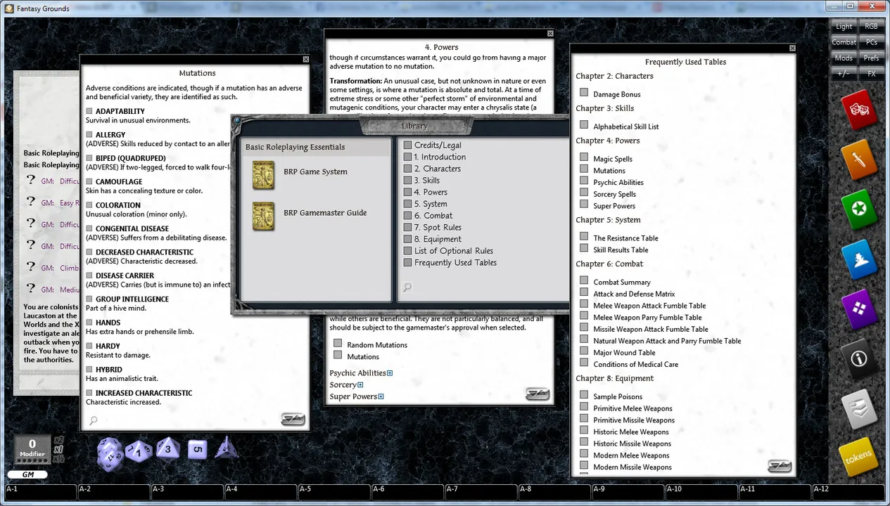 Fantasy Grounds - Basic Roleplaying (BRP) Ruleset Screenshot 1