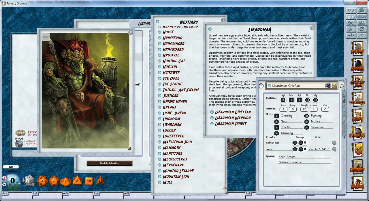 Fantasy Grounds - Savage Worlds: Hellfrost Bestiary Screenshot 1