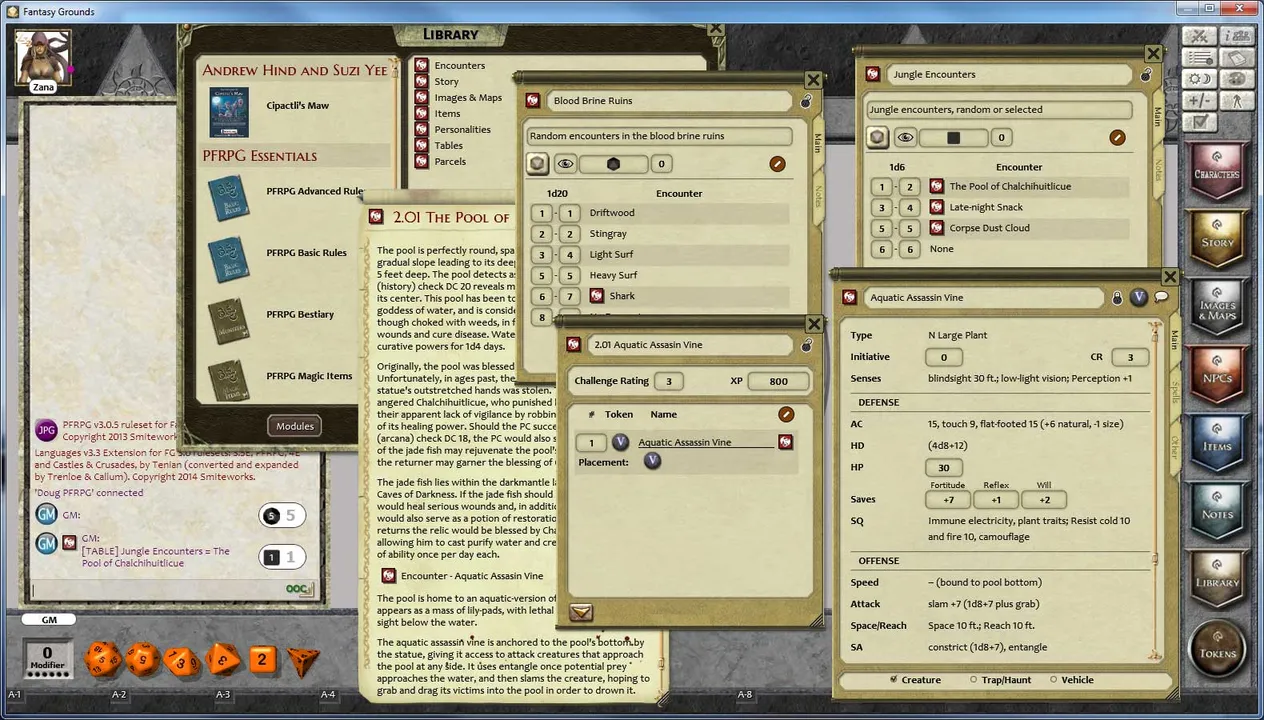 Fantasy Grounds - PFRPG Compatible Adventure: Cipactli's Maw - One on One Adventure #15 Screenshot 4