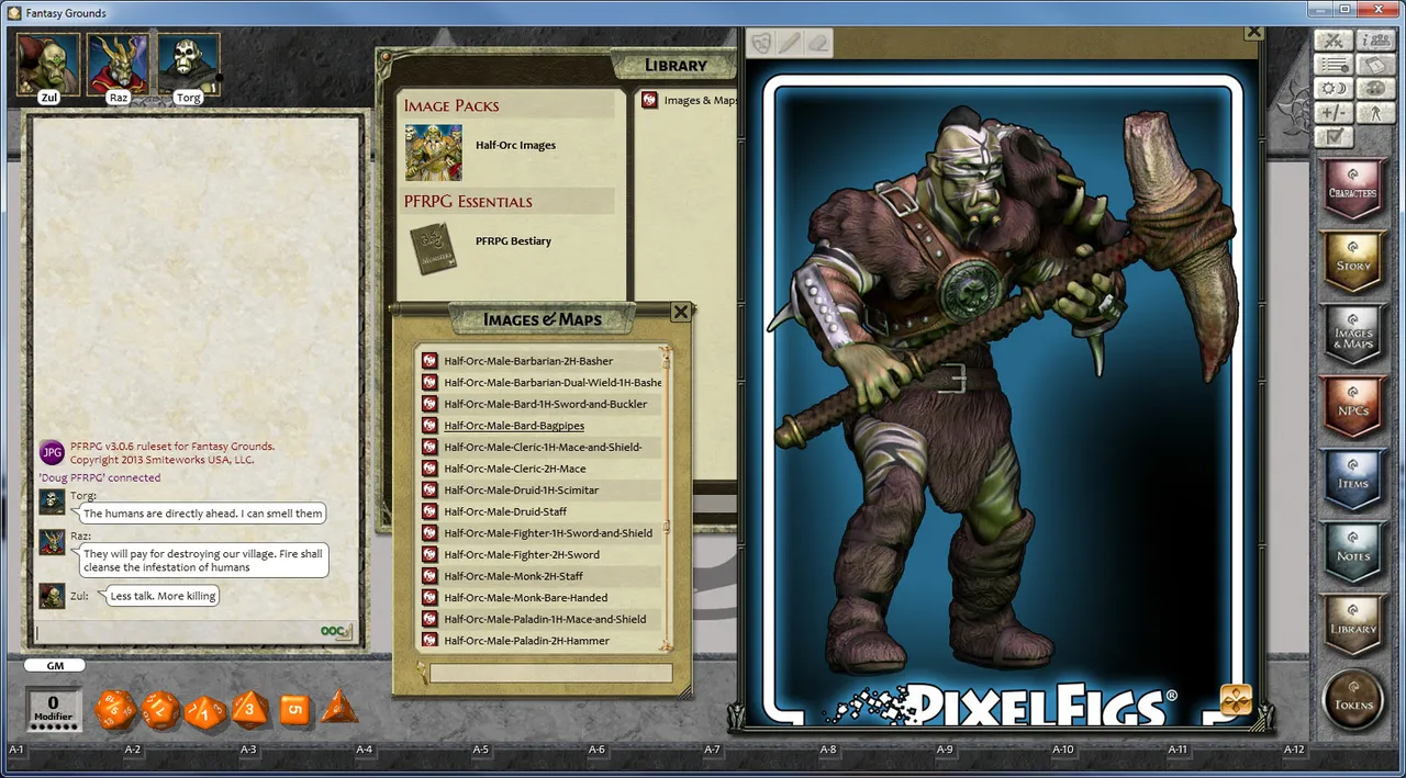 Fantasy Grounds - PixelFigs Half-Orcs Token and Portrait Pack Screenshot 1
