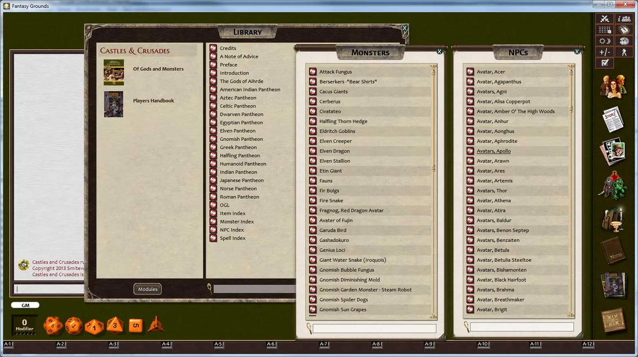 Fantasy Grounds - C&C: Of Gods and Monsters Screenshot 3