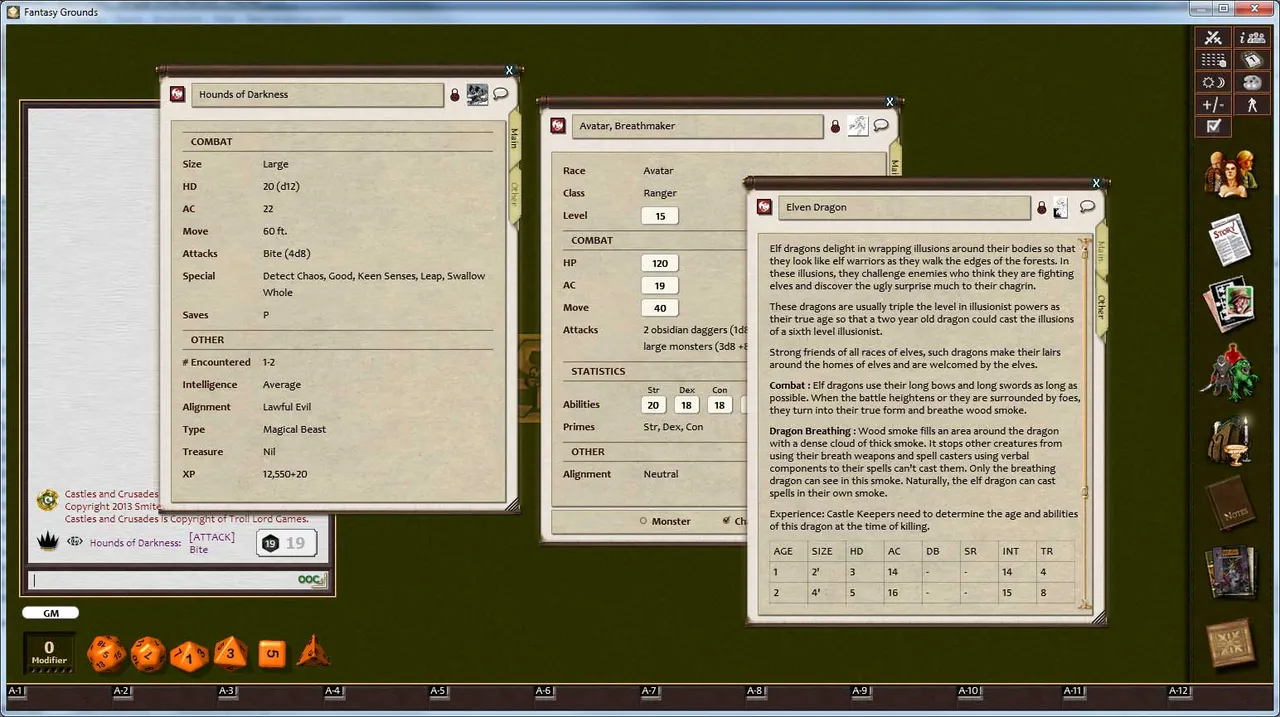 Fantasy Grounds - C&C: Of Gods and Monsters Screenshot 2