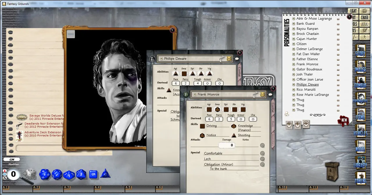 Fantasy Grounds - Deadlands Noir - The Old Absinthe House Blues (Adventure) Screenshot 1