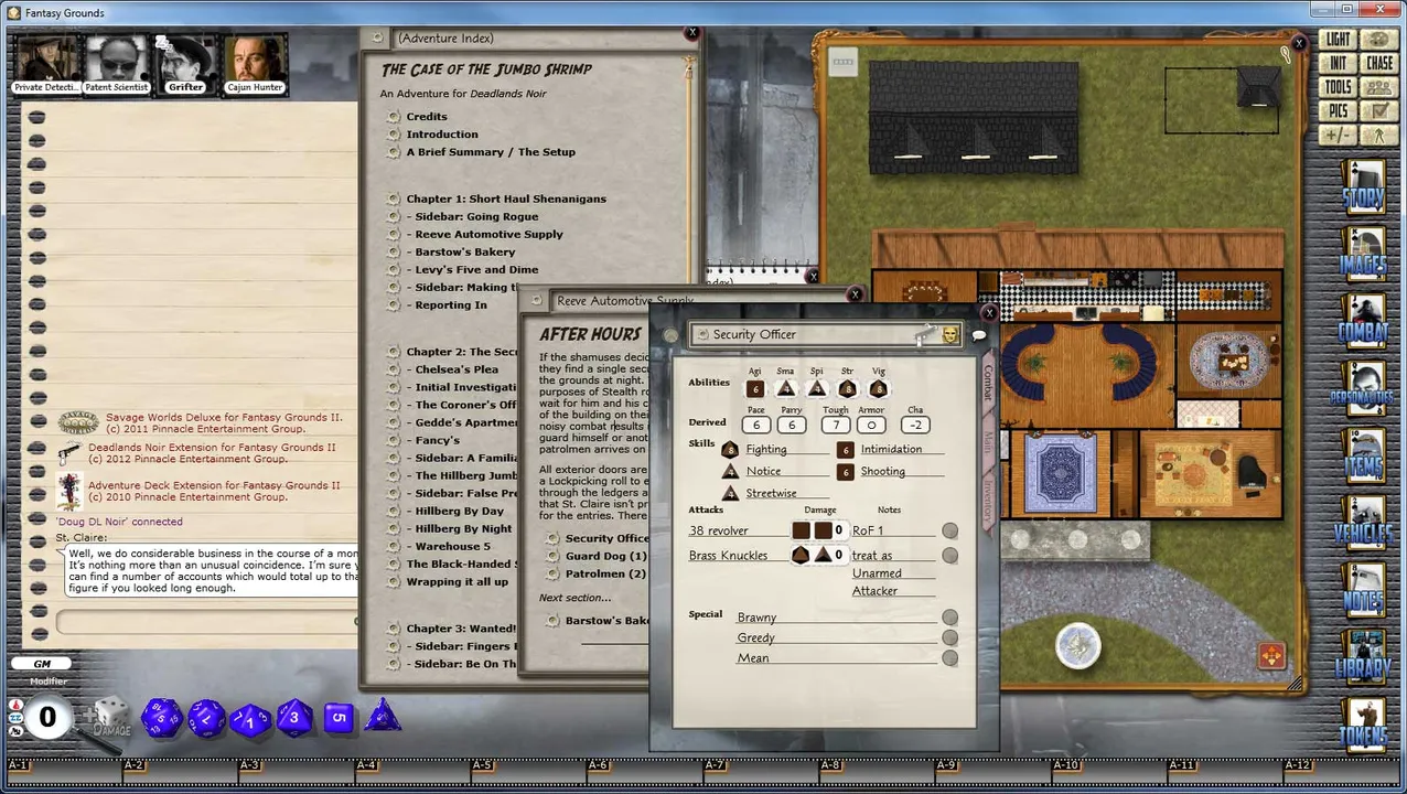 Fantasy Grounds - Deadlands Noir: The Case of the Jumbo Shrimp Screenshot 2