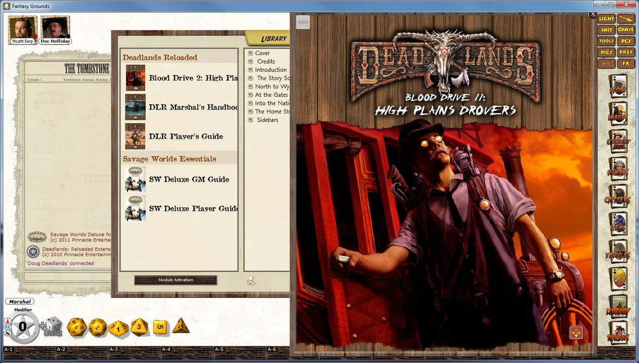 Fantasy Grounds - Deadlands Reloaded: Blood Drive 2 Screenshot 1