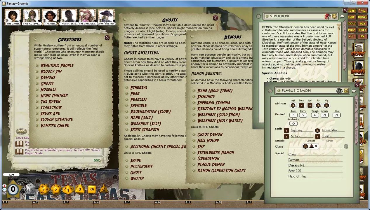 Fantasy Grounds - Savage Worlds: ETU - East Texas University Screenshot 6