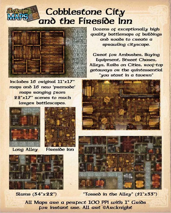 Fantasy Grounds - Maps: Cobblestone City and Inn Screenshot 0