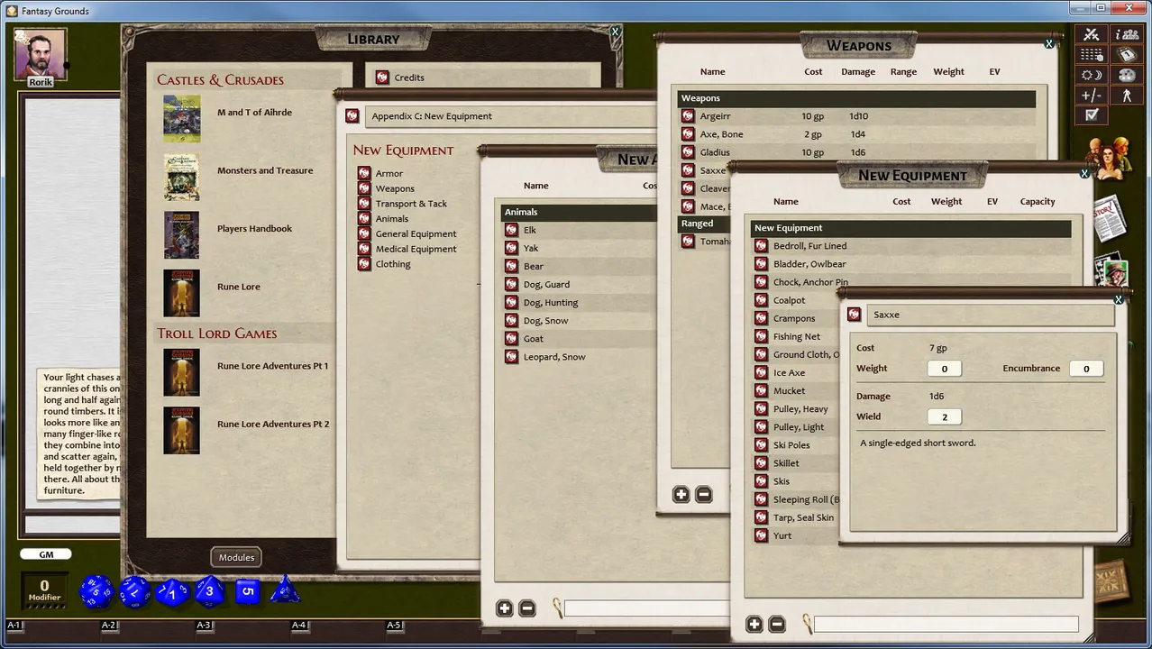 Fantasy Grounds - C&C: Rune Lore Screenshot 1