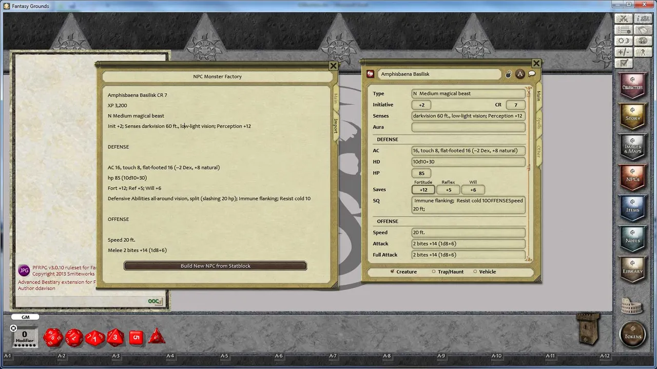 Fantasy Grounds - 3.5E/PFRPG Advanced Bestiary Screenshot 4