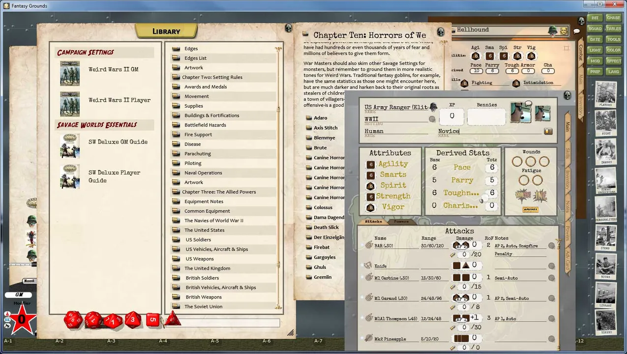 Fantasy Grounds - Savage Worlds Setting: Weird Wars II Screenshot 6