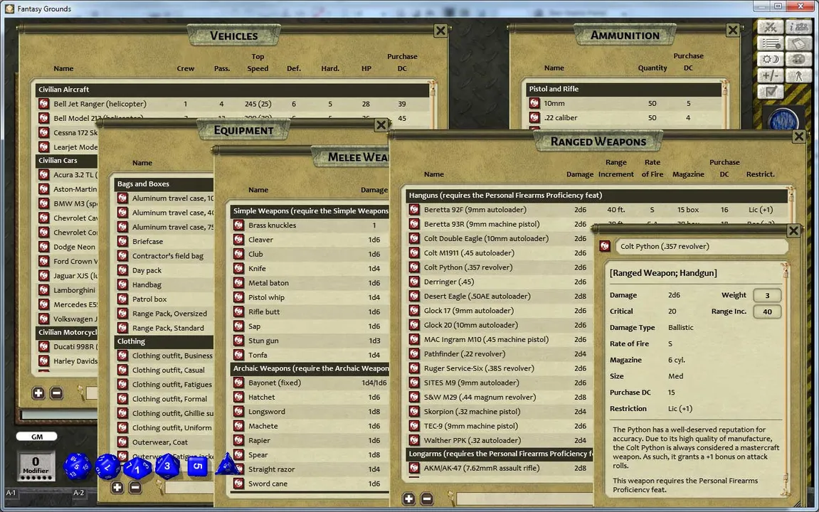 d20 Modern SRD Ruleset Screenshot 4