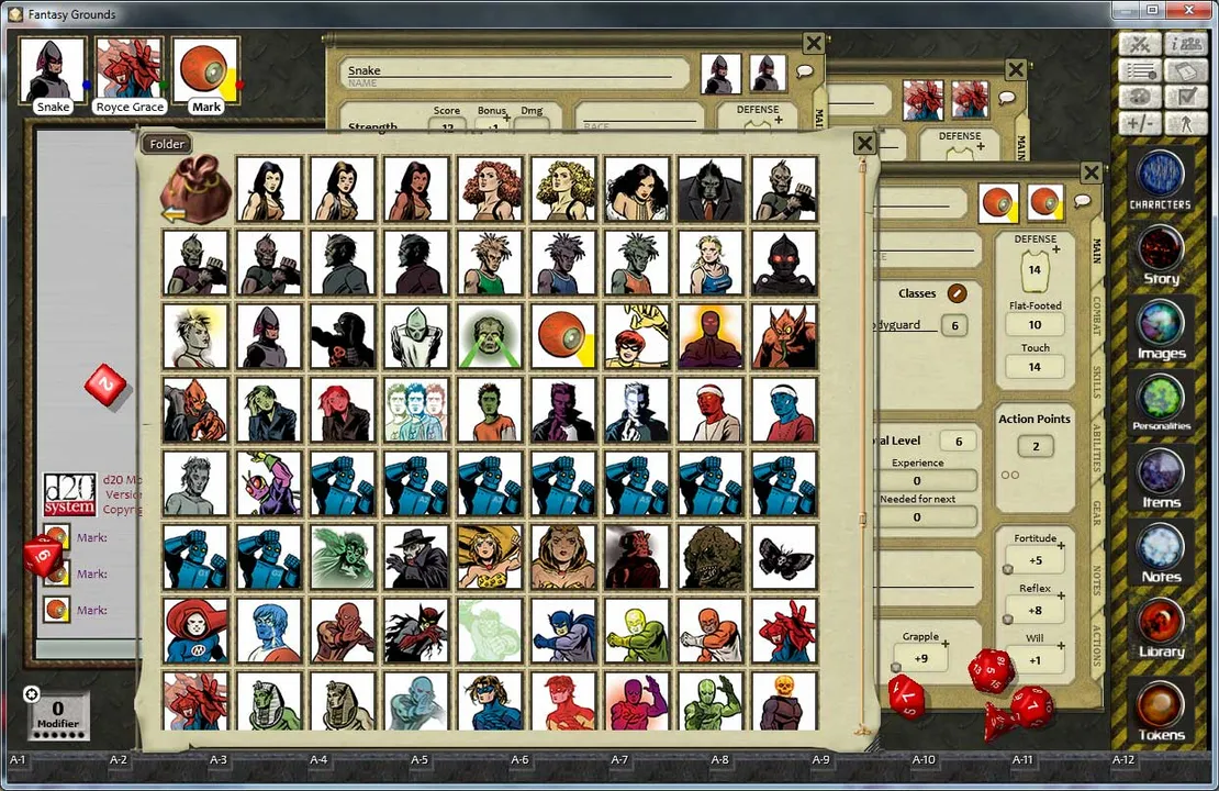 Fantasy Grounds - Fiery Dragon Modern & Sci-Fi Token and Portrait Pack Screenshot 1