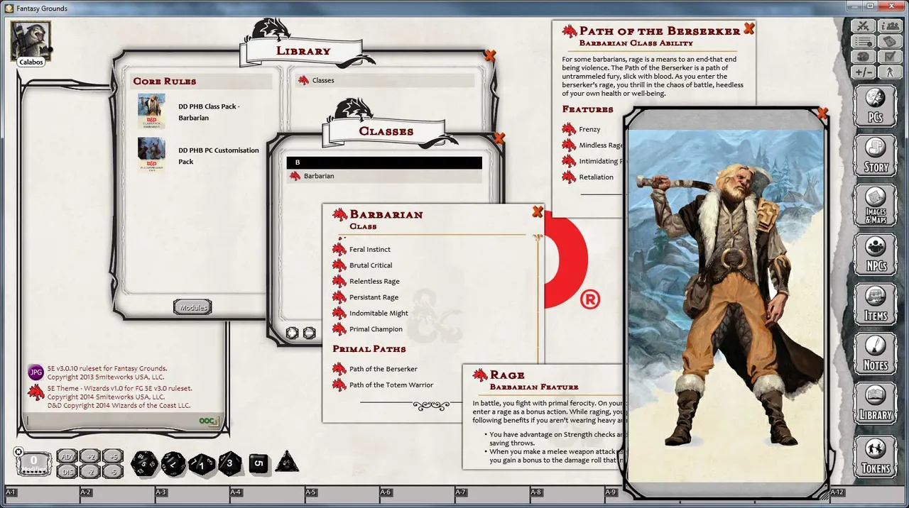 Fantasy Grounds - D&D Barbarian Class Pack Screenshot 1