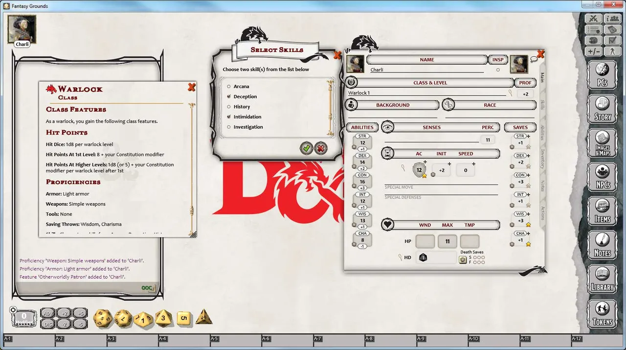 Fantasy Grounds - D&D Warlock Class Pack Screenshot 1