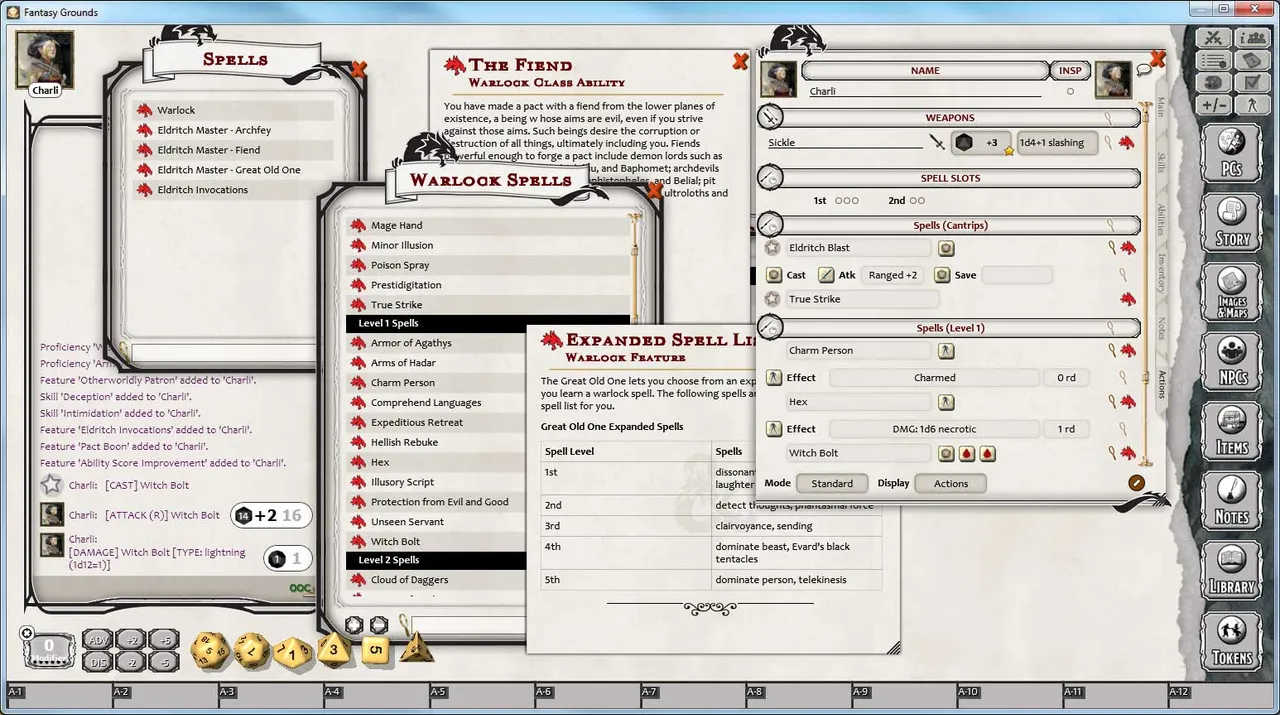 Fantasy Grounds - D&D Warlock Class Pack Screenshot 3