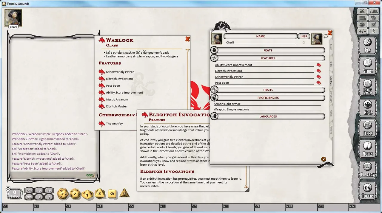 Fantasy Grounds - D&D Warlock Class Pack Screenshot 2