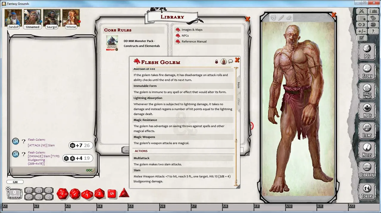 Fantasy Grounds - D&D Monster Pack - Constructs & Elementals Screenshot 0