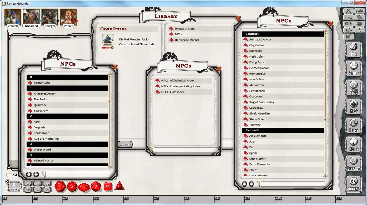 Fantasy Grounds - D&D Monster Pack - Constructs & Elementals Screenshot 1