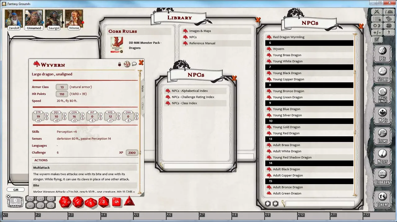 Fantasy Grounds - D&D Monster Pack - Dragons Screenshot 1