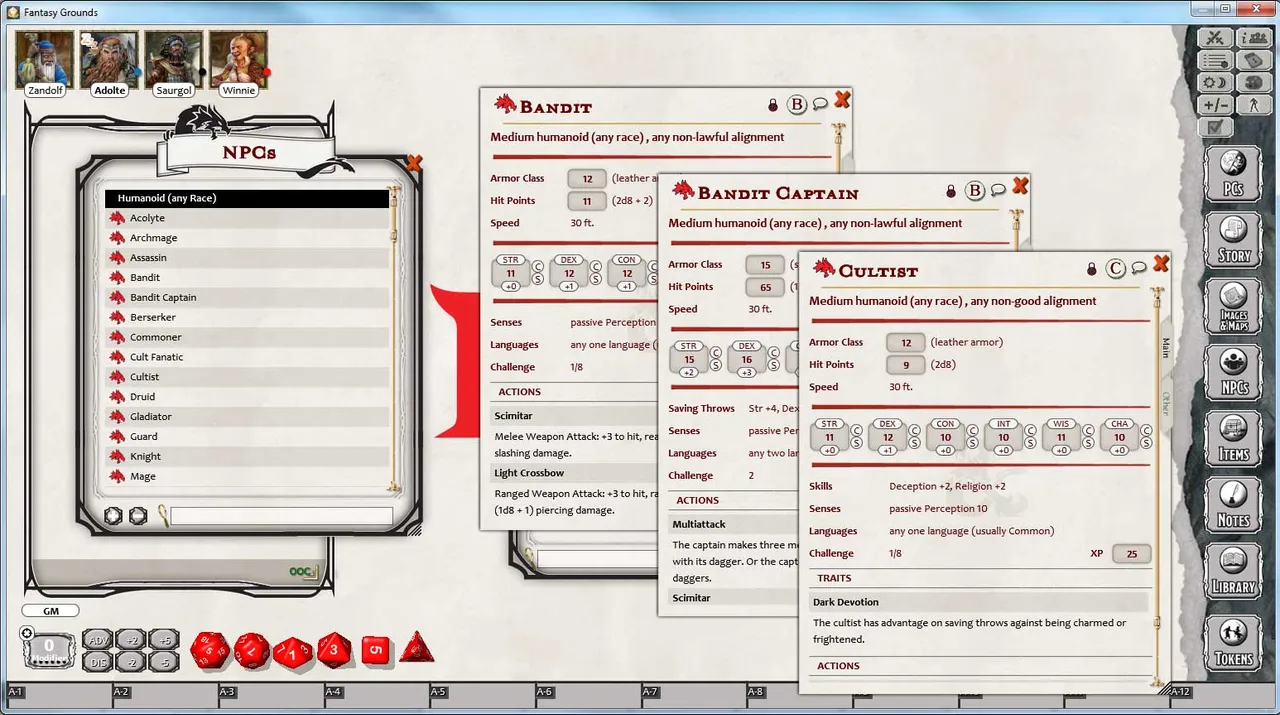 Fantasy Grounds - D&D Monster Pack - Humanoids Screenshot 0