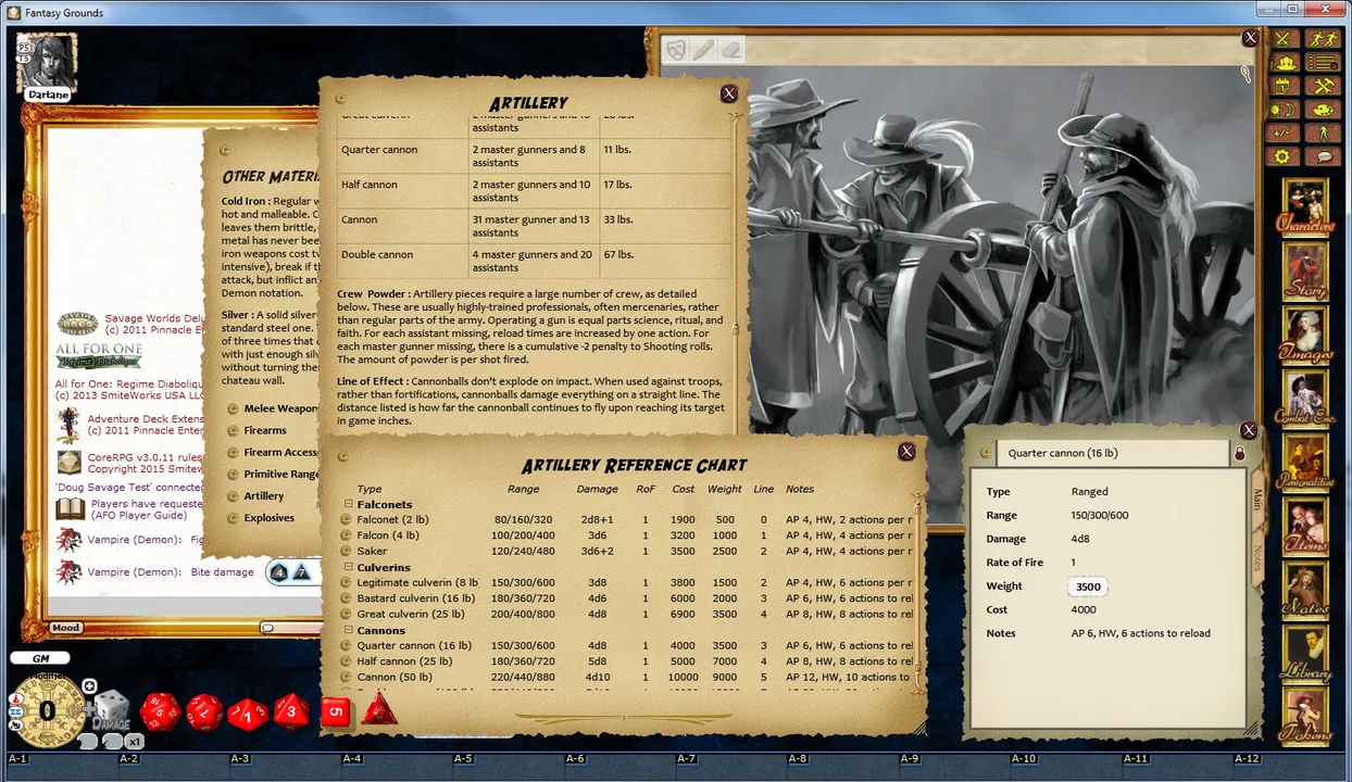 Fantasy Grounds - Savage Worlds Setting: All for One - Regime Diabolique Screenshot 4