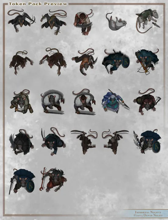 Fantasy Grounds - Top Down Tokens - Ratmen Screenshot 0
