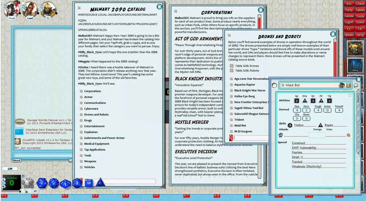 Fantasy Grounds - Interface Zero 2.0 for Savage Worlds Screenshot 8