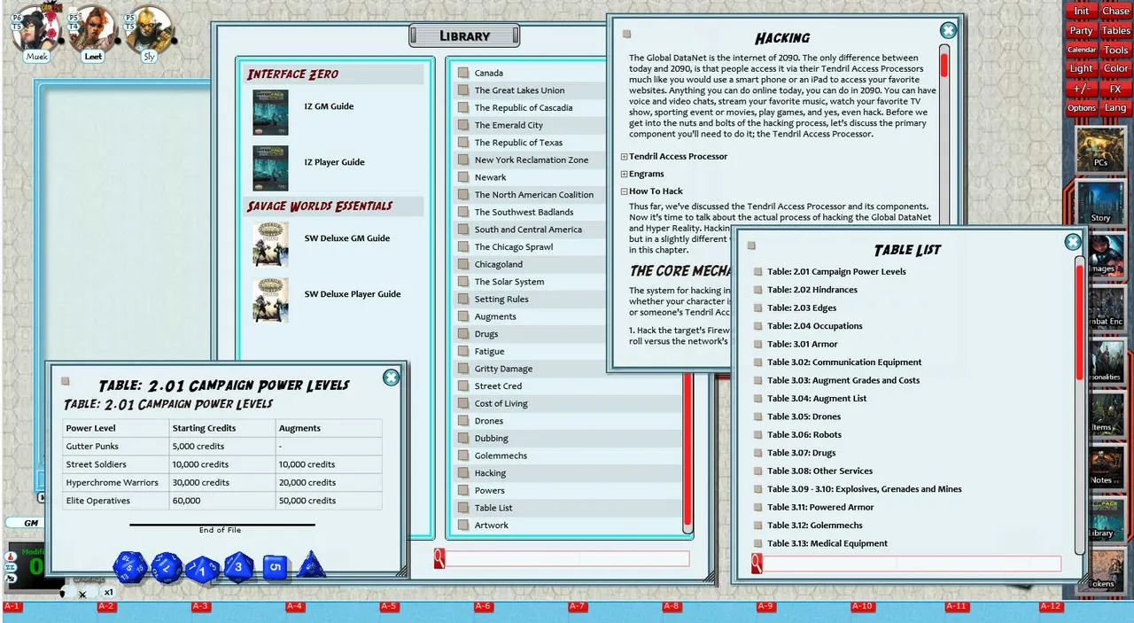 Fantasy Grounds - Interface Zero 2.0 for Savage Worlds Screenshot 6