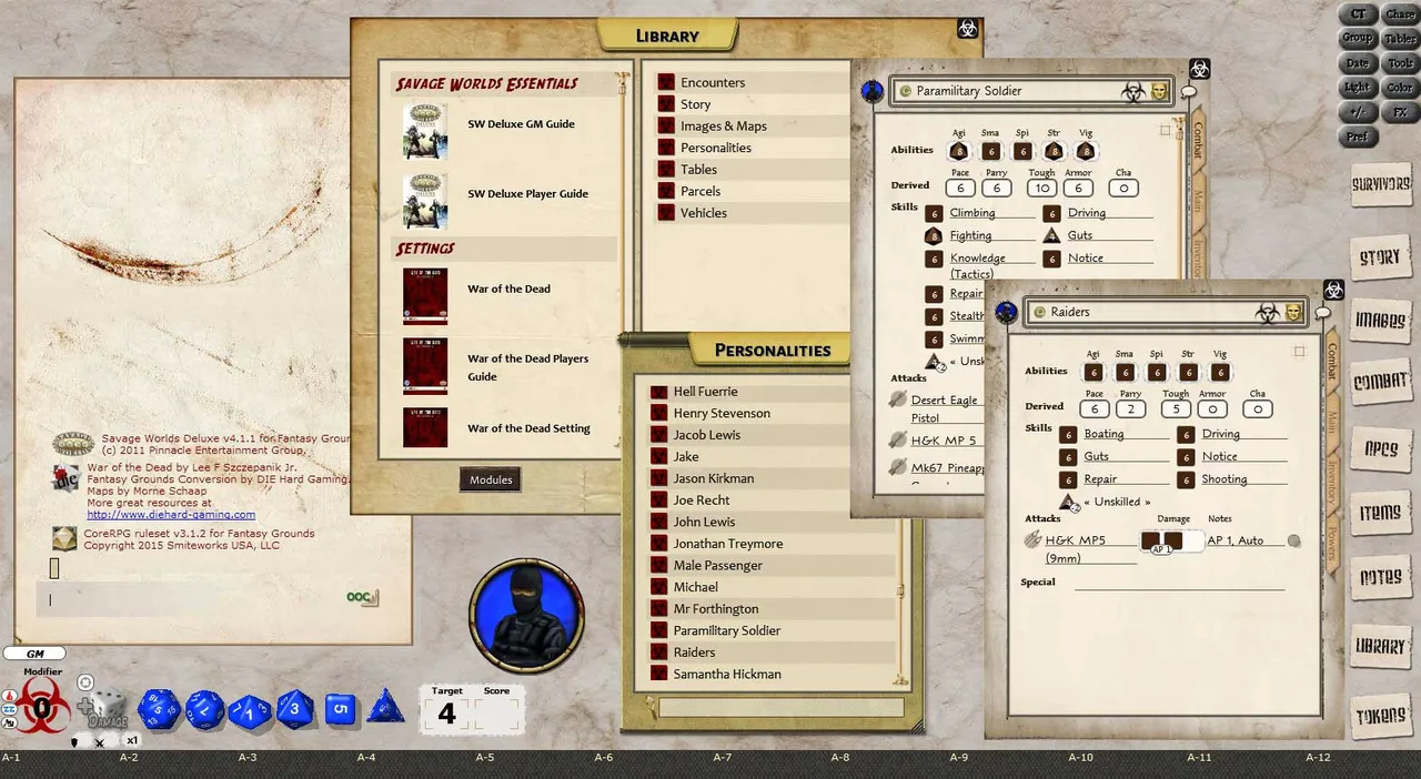 Fantasy Grounds - War of the Dead Chapter 1 for Savage Worlds Screenshot 1