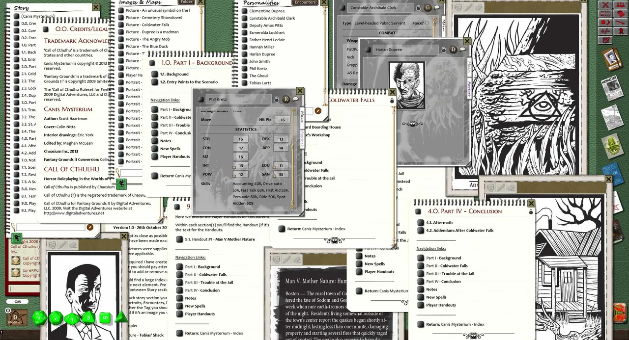 Fantasy Grounds - Call of Cthulhu: Canis Mysterium Screenshot 0