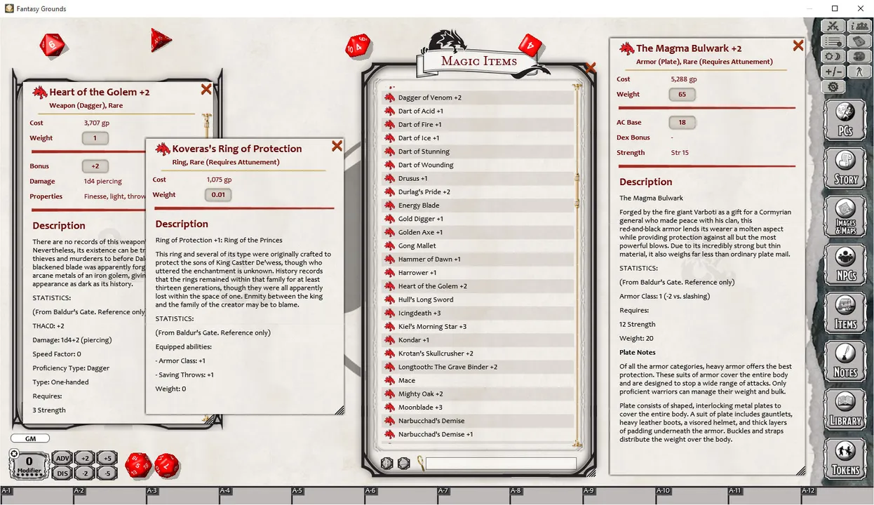 Fantasy Grounds - Baldur's Gate: Enhanced Edition Item Pack Screenshot 1