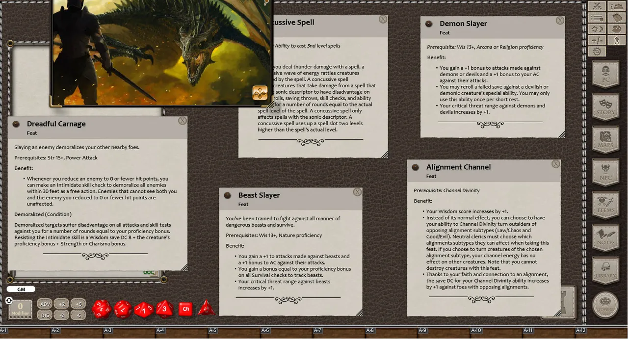 Fantasy Grounds - 5E: Fifth Edition Feats Screenshot 2
