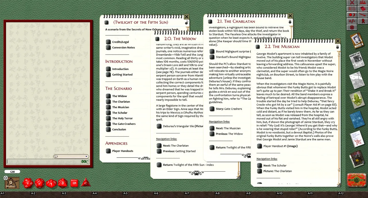Fantasy Grounds - Call of Cthulhu: Secrets of New Orleans Screenshot 1