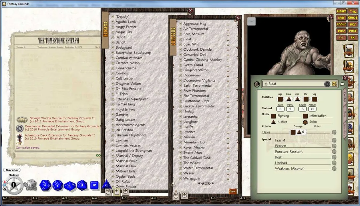 Fantasy Grounds - Deadlands Reloaded: Grim Prairie Tales Screenshot 1