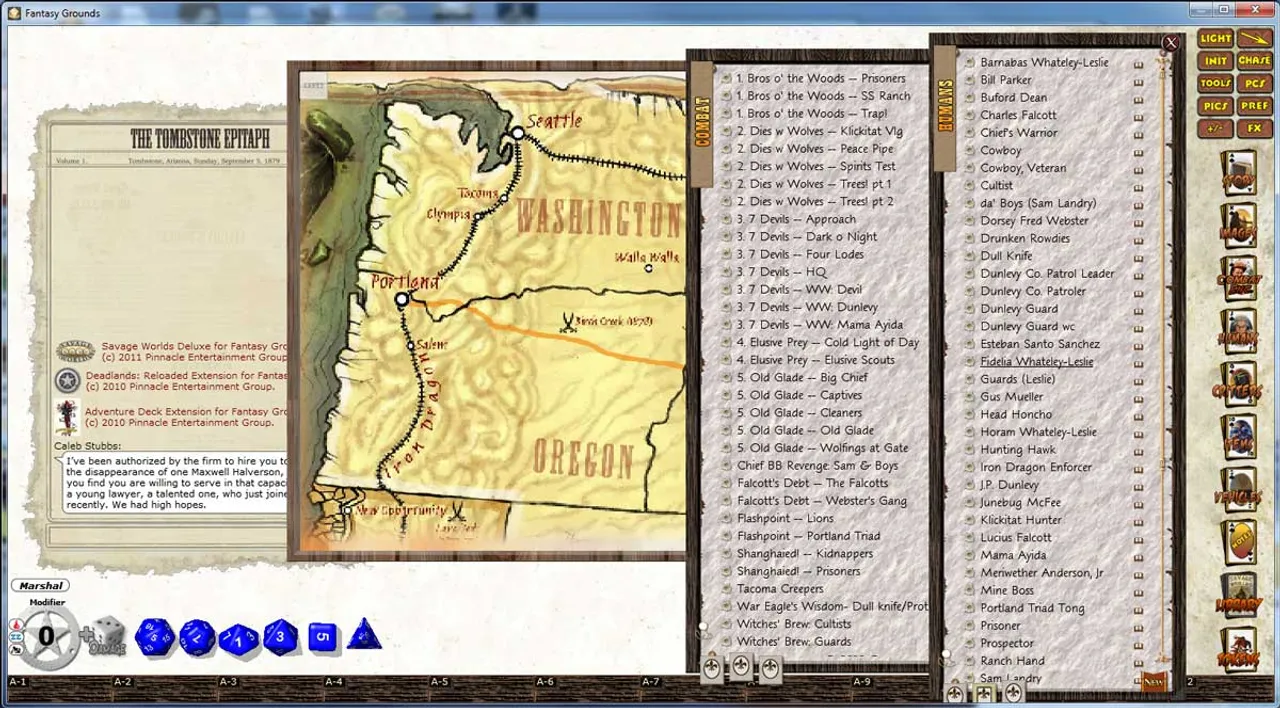 Fantasy Grounds - Deadlands: The Great Northwest Trail Guide Screenshot 0