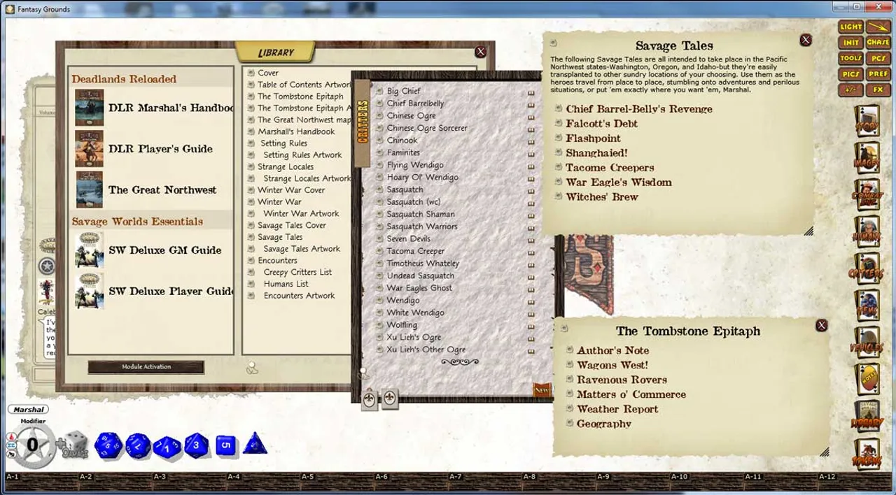 Fantasy Grounds - Deadlands: The Great Northwest Trail Guide Screenshot 1
