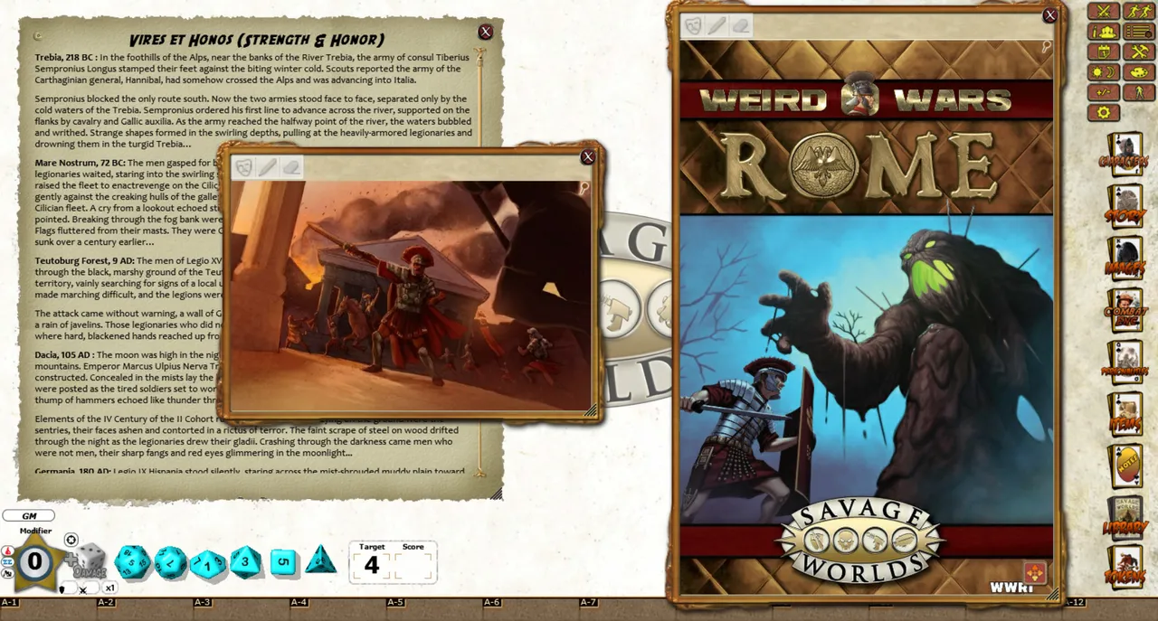 Fantasy Grounds - Weird Wars Rome (Savage Worlds) Screenshot 1