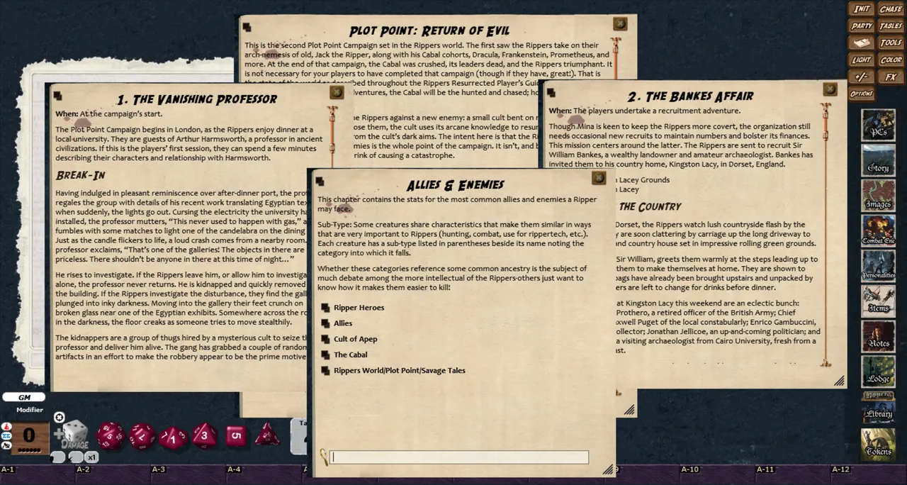 Fantasy Grounds - Savage Worlds - Rippers Resurrected: Game Master's Handbook Screenshot 3