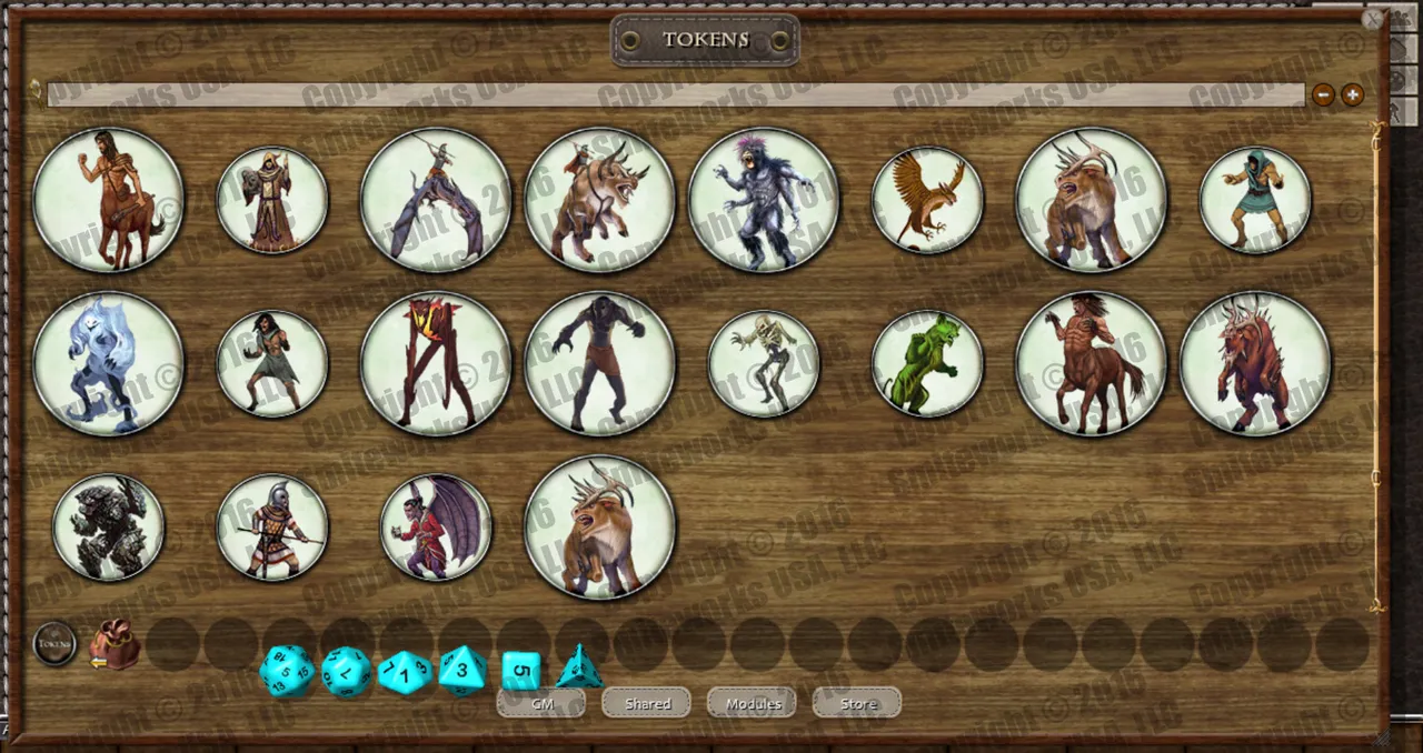 Fantasy Grounds - New Gods of Mankind - Anointed: Token Pack - Beasts of Naalrinnon Pack Screenshot 1